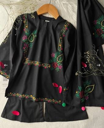 3 pcs girl dress black