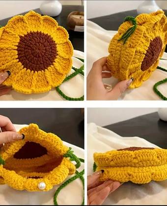 Crochet sunflower bag