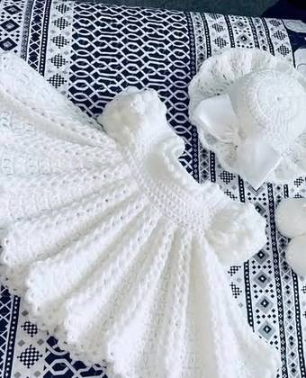 Luxury Handmade Crochet Baby Girl Dress Set