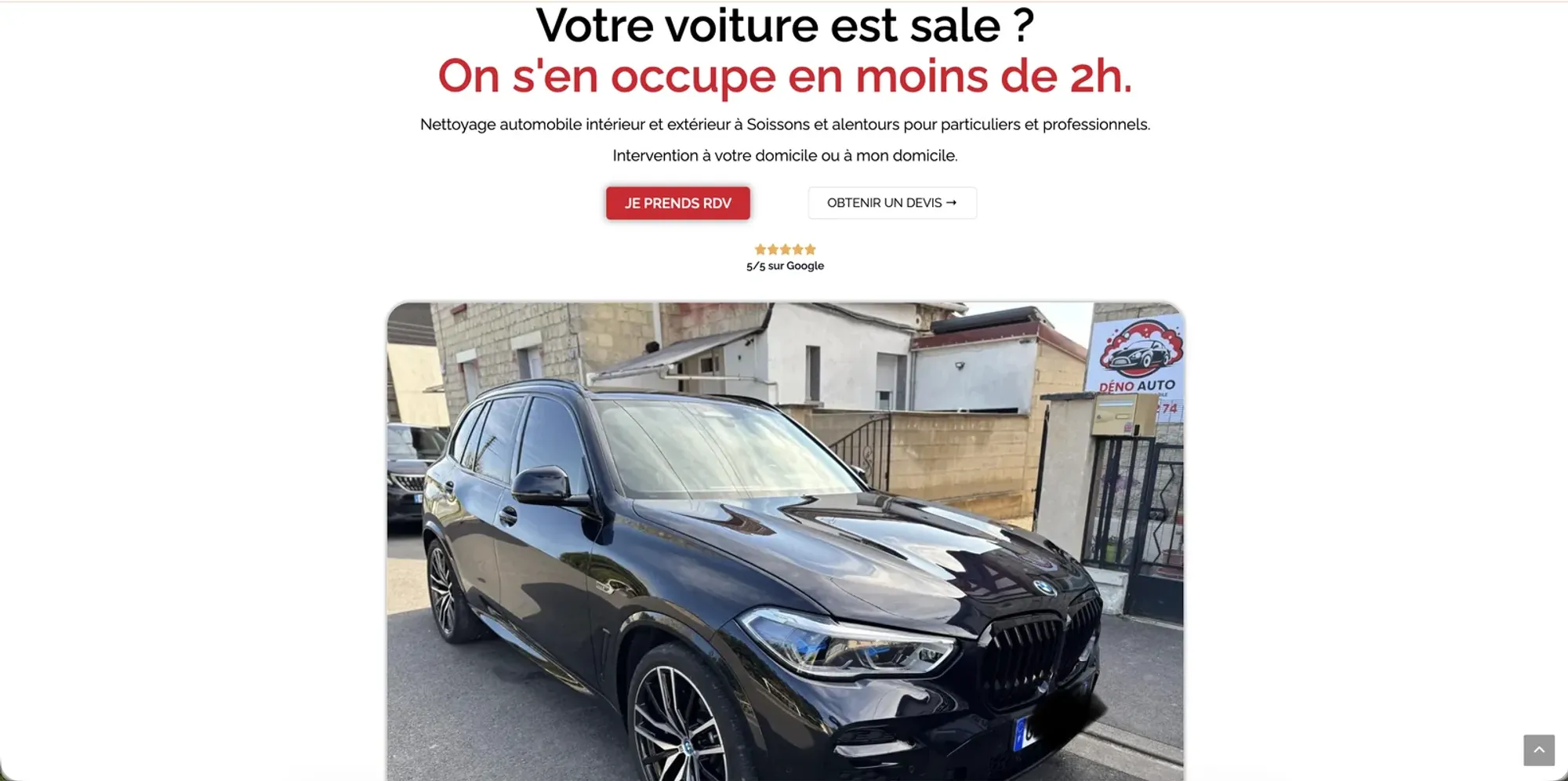 Capture du site Déno Auto