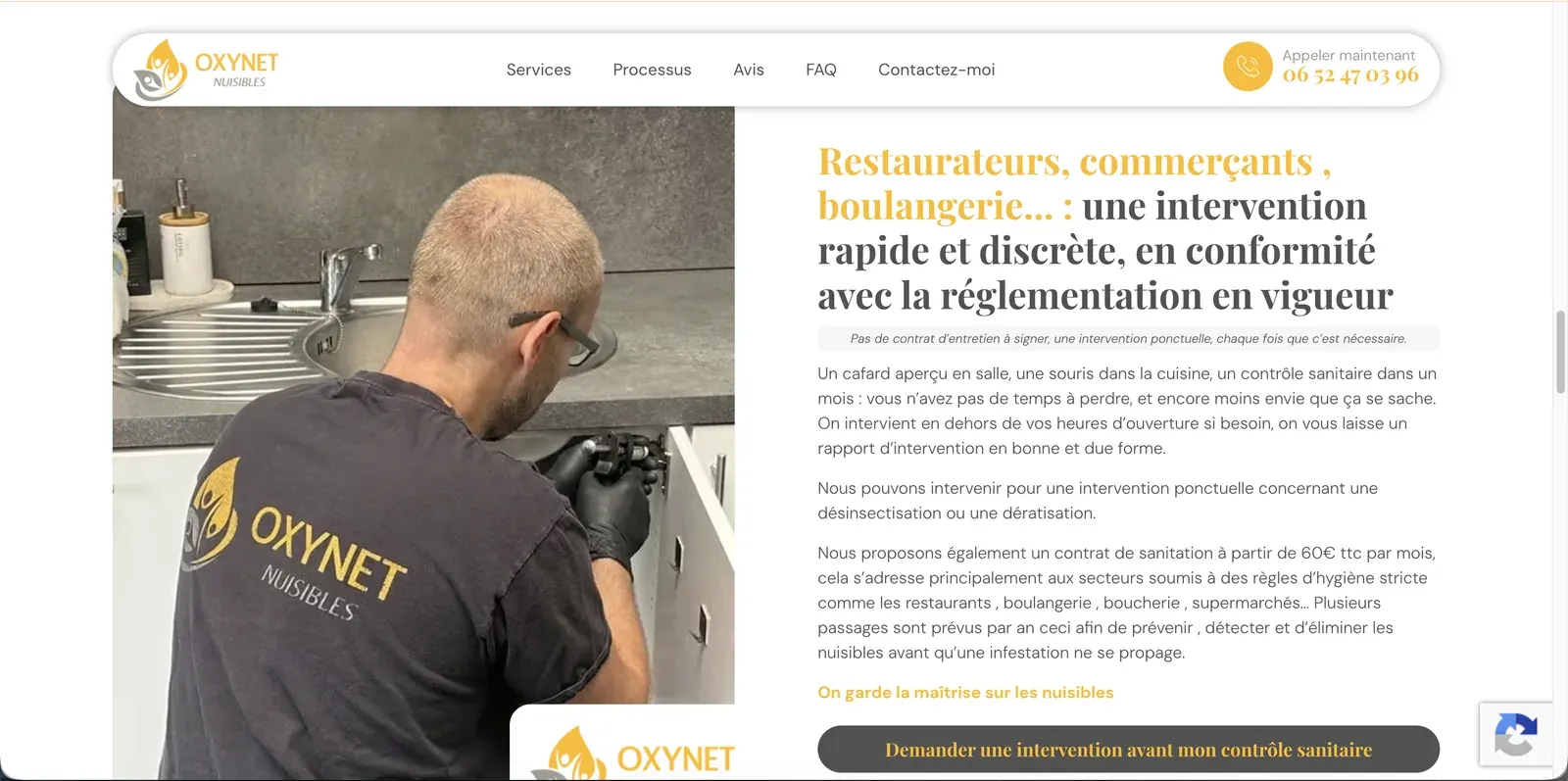 Capture — page professionnels (restaurateurs, commerçants)