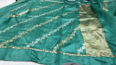 Deep Maroon Raw Silk with Gold Zari — photo 2