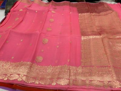 Emerald Kora Organza with Handwoven Border — photo 5