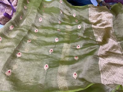 Blush Pure Tissue, Bridal Pallu — photo 3