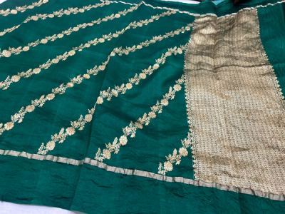 Deep Maroon Raw Silk with Gold Zari — photo 5