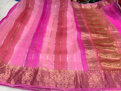 Emerald Kora Organza with Handwoven Border — photo 4