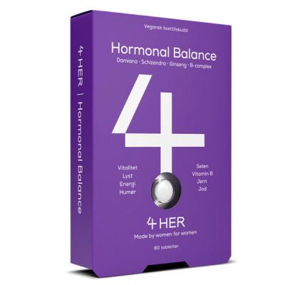 En æske 4HER Hormonal Balance - et hormonbalance kosttilskud