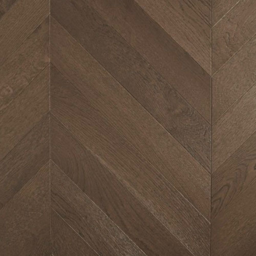 Chevron Dark Brown engineered European oak chevron flooring sample
