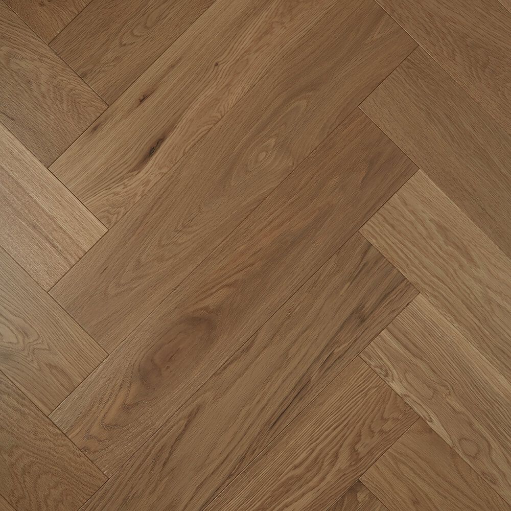Herringbone Latte engineered European oak herringbone flooring sample