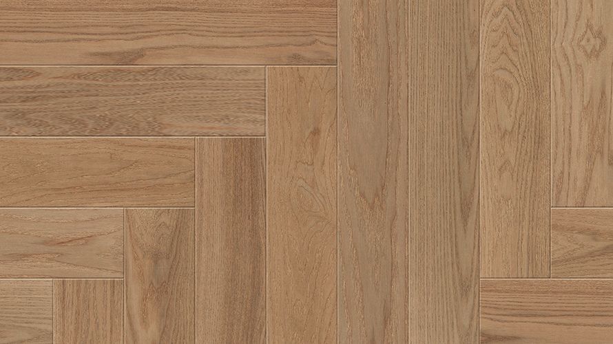Amber Whisper Herringbone oak colour and herringbone layout sample.