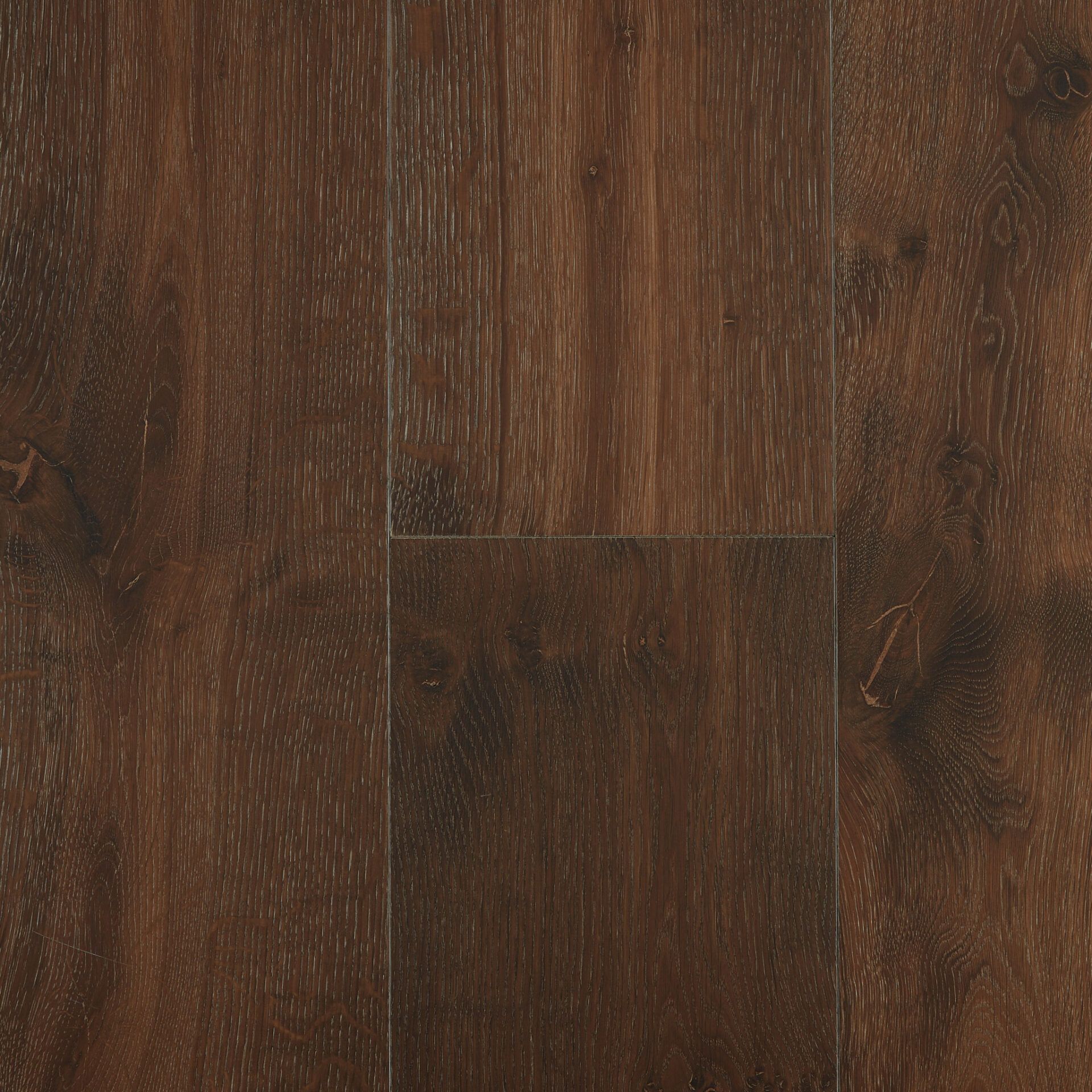 French Brown engineered European Oak flooring colour and grain sample.