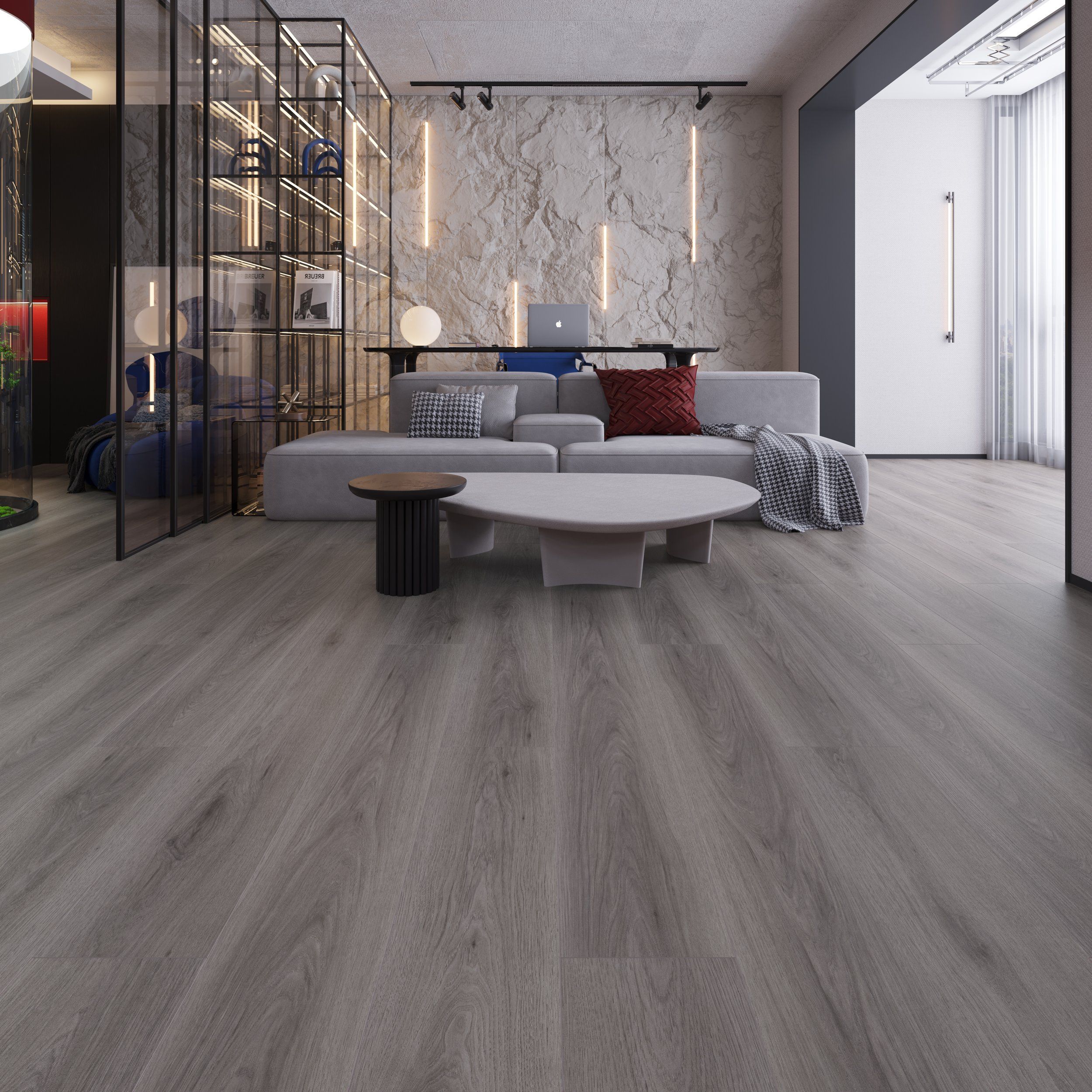 Laminate Lancelot 12mm flooring colour and timber-look grain swatch.