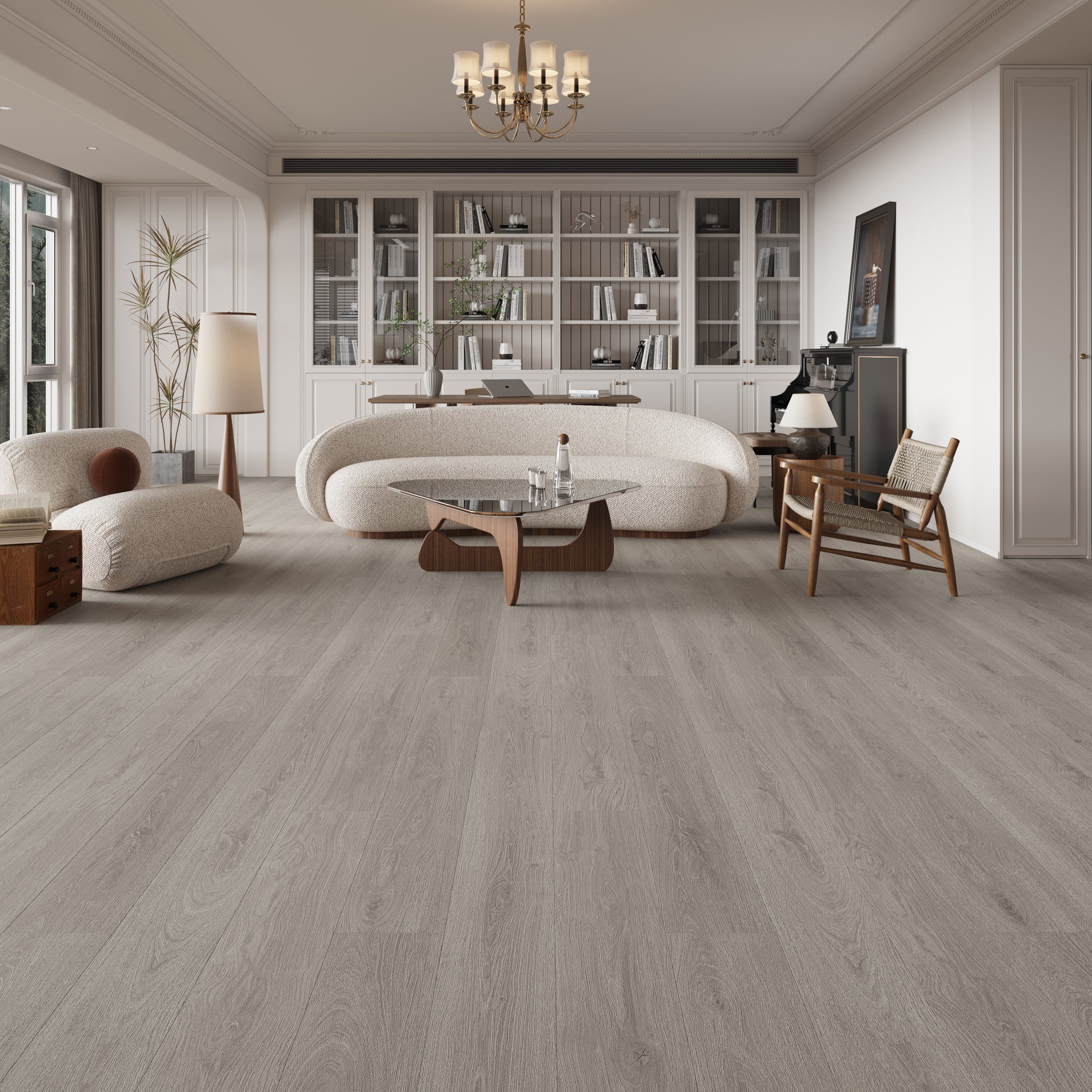 Laminate Lansdowne 12mm flooring colour and timber-look grain swatch.