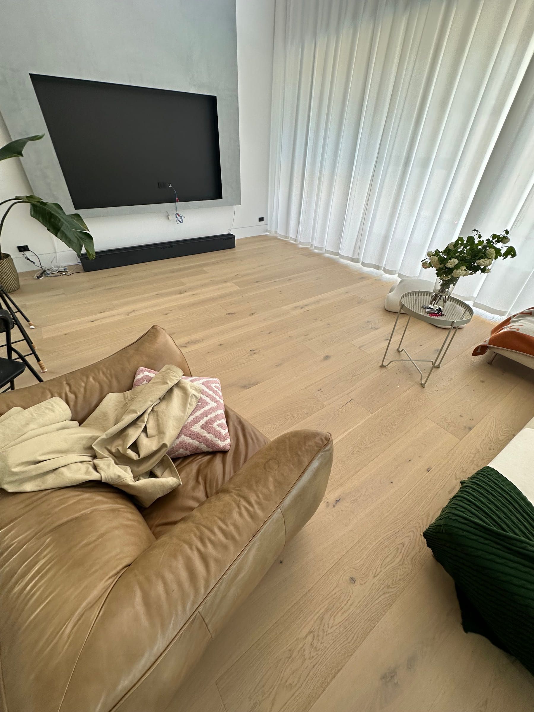 Avoca Bay engineered oak flooring in a furnished Camberwell living room.