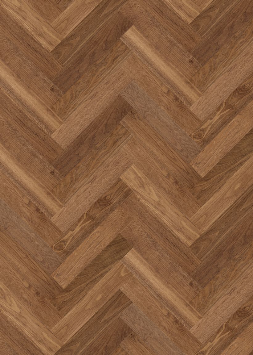 Russet Smoke Herringbone engineered european oak flooring colour and grain sample.