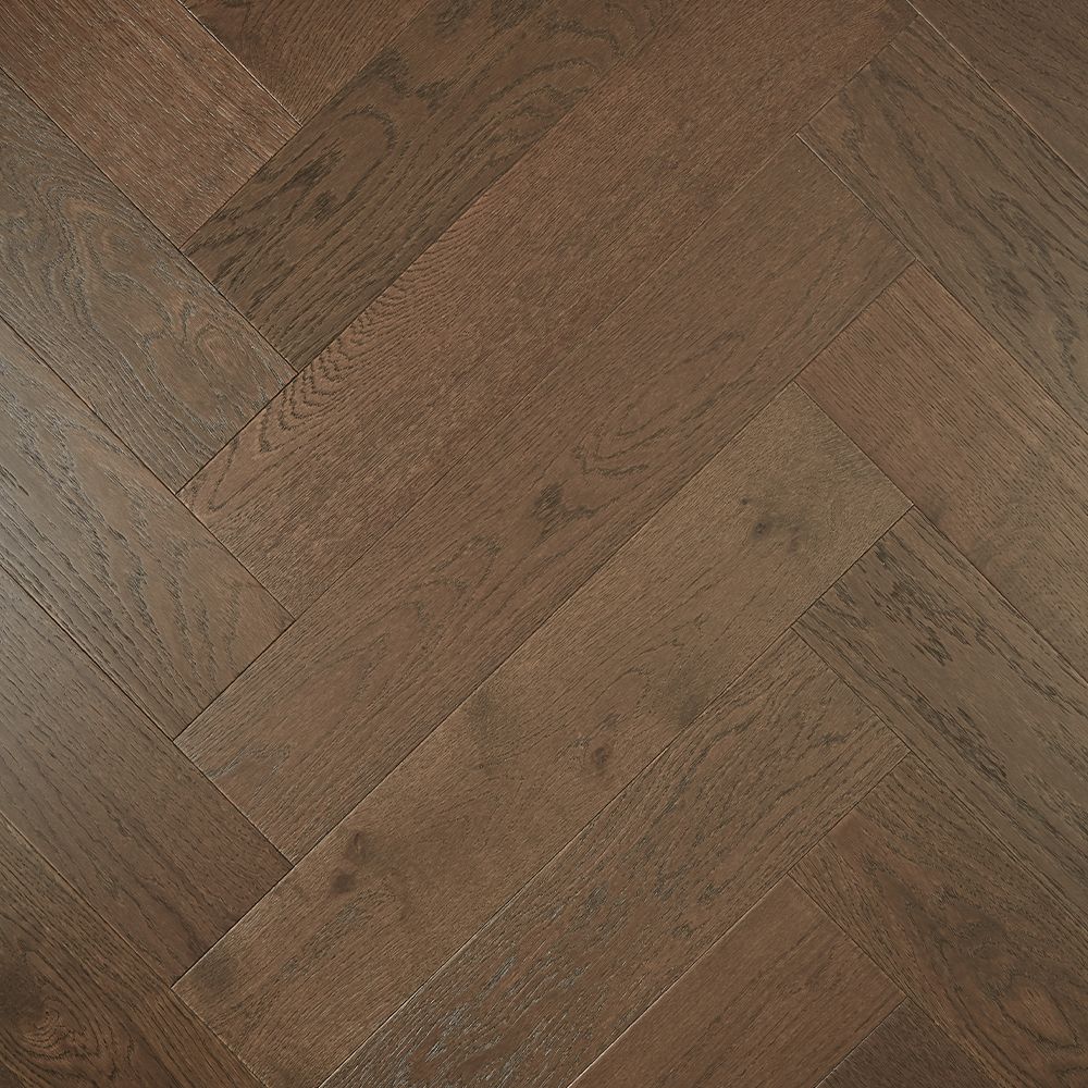 Herringbone Dark Brown engineered European oak herringbone flooring sample