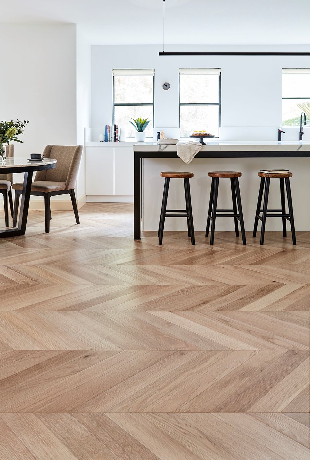 Chevron Riesling engineered European oak chevron flooring sample