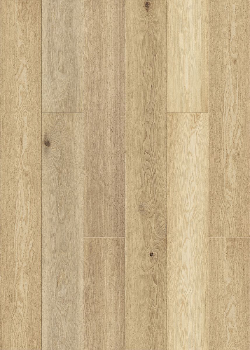Mellow Beige engineered european oak flooring colour and grain sample.