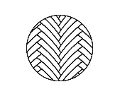 Circular line diagram of curved herringbone flooring