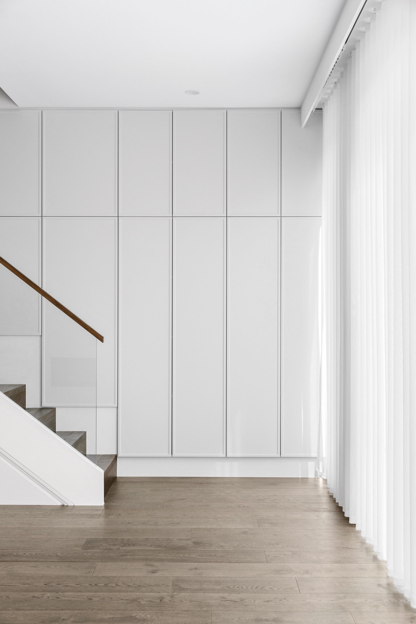French Grey engineered oak flooring beside a modern staircase in Glen Iris.