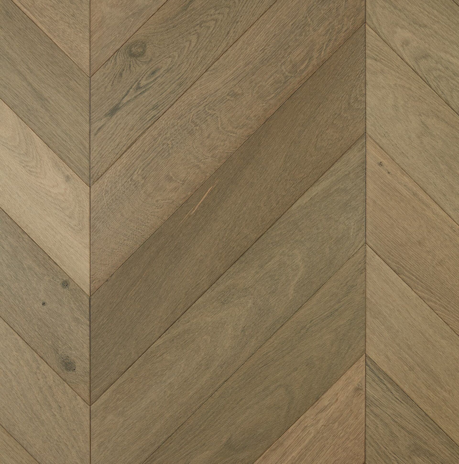 Chevron Storm engineered European oak chevron flooring sample
