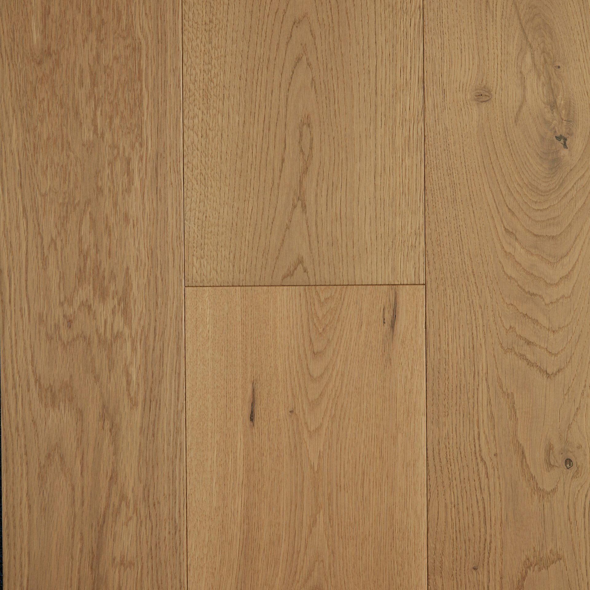 Champagne engineered European Oak flooring colour and grain sample.