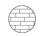 Circular line diagram of straight plank flooring