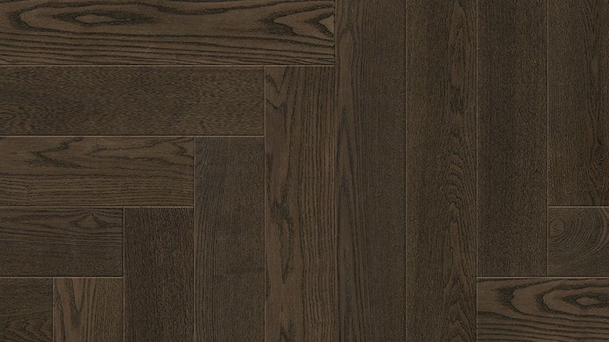 Nightgrain Herringbone oak colour and herringbone layout sample.