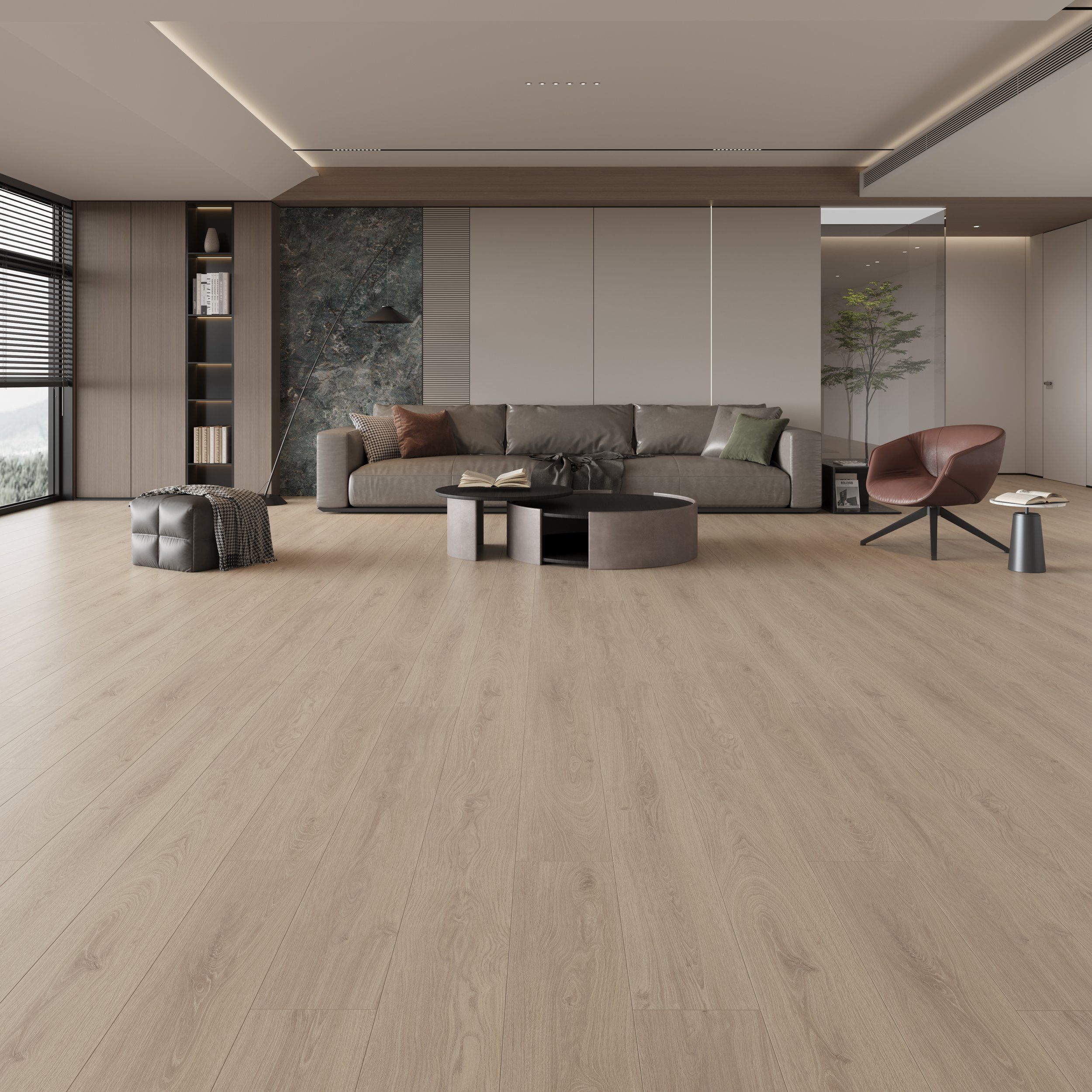 Laminate Maisonette 12mm flooring colour and timber-look grain swatch.