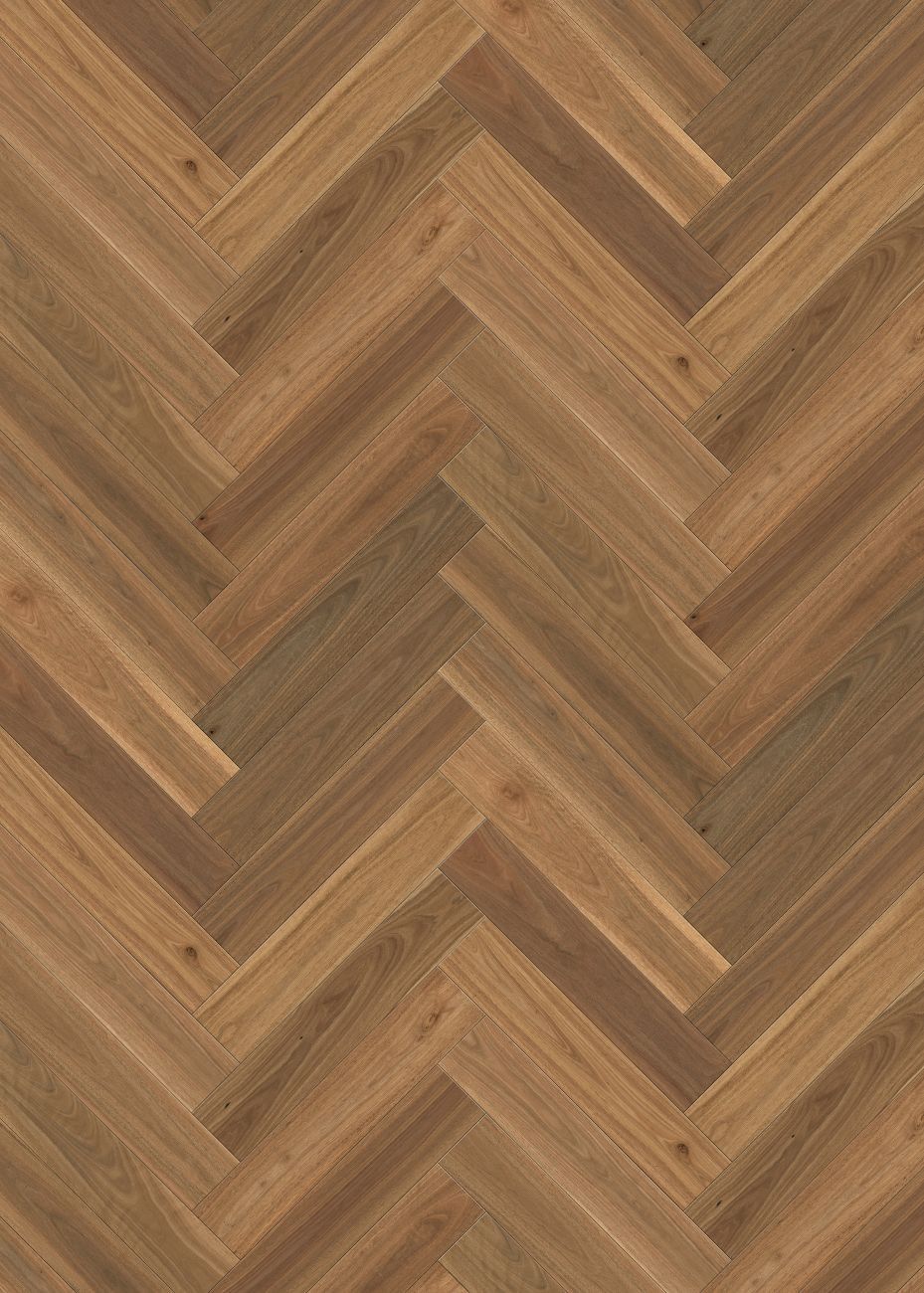 Brushed Spotted Gum Herringbone engineered spotted gum flooring colour and grain sample.