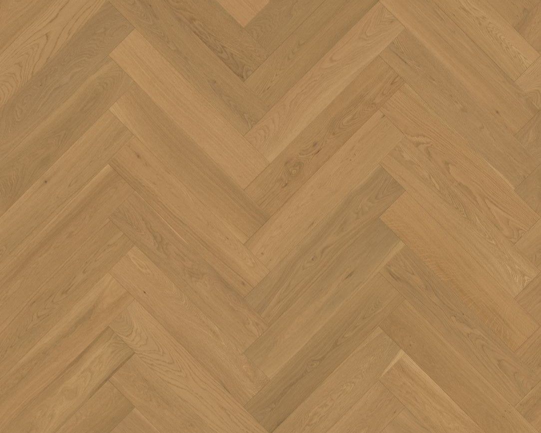 Light Neutral Herringbone engineered european oak flooring colour and grain sample.