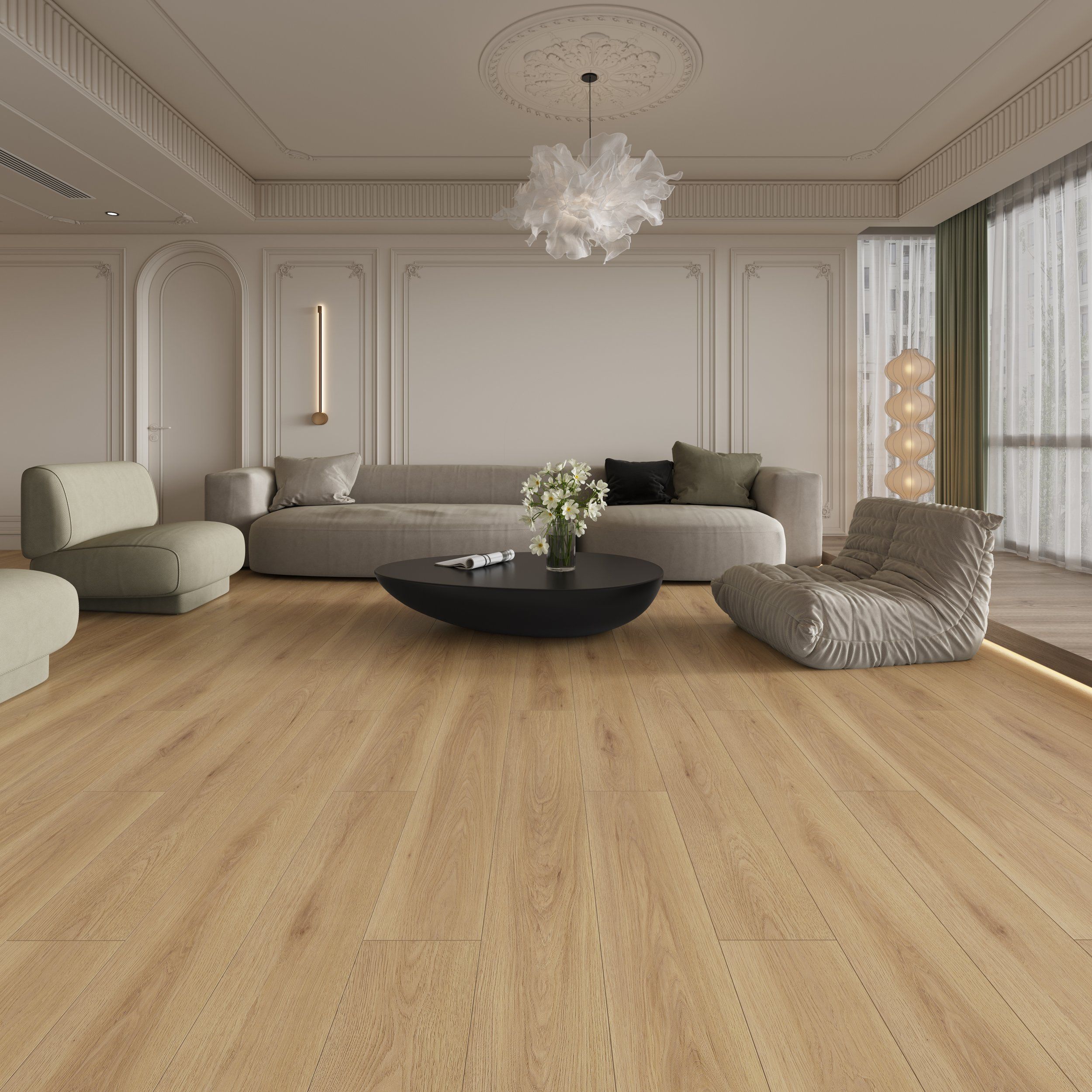 Laminate Georgia 12mm flooring colour and timber-look grain swatch.