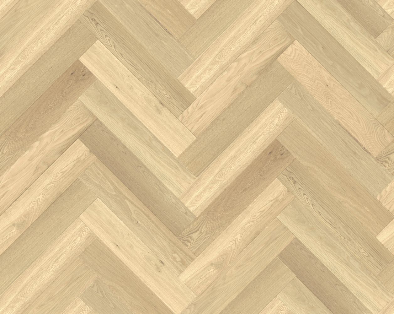 Mellow Beige Herringbone engineered european oak flooring colour and grain sample.