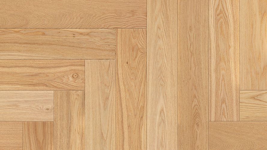 Honey Glow Herringbone oak colour and herringbone layout sample.
