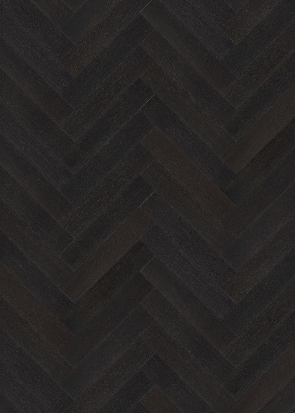 Charred Oak Herringbone engineered european oak flooring colour and grain sample.