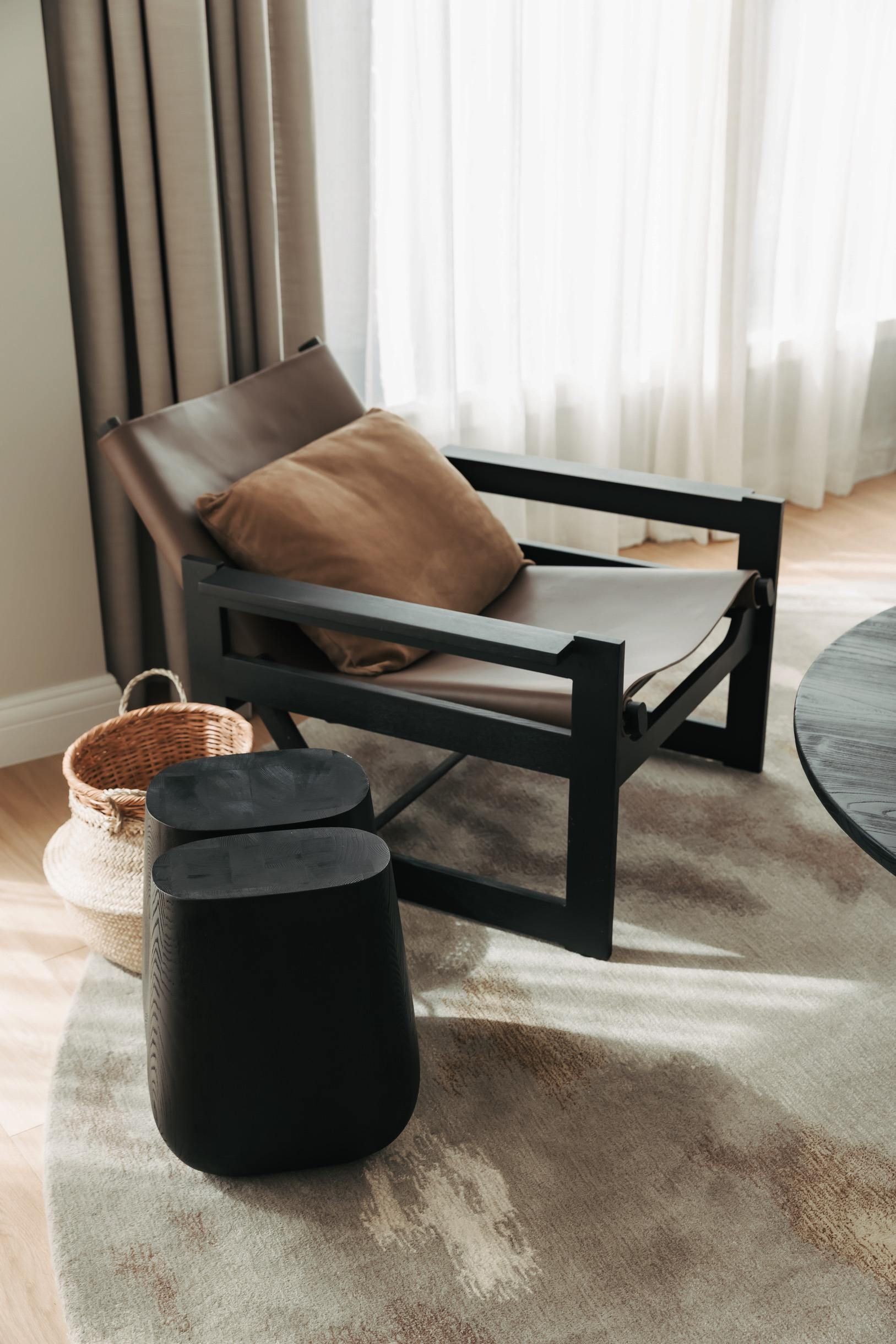 Interior seating detail in the completed Canterbury residence.