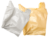 White and yellow plastic shopping bags.
