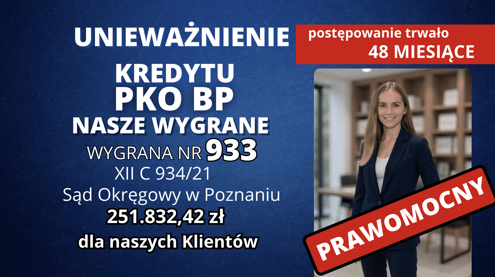  Poznań: Kredyt frankowy z PKO BP unieważniony! Prawomocna wygrana i 251.832,42 zł dla naszych Klientów