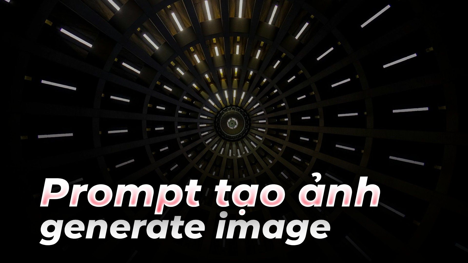 a black background with a circular pattern and the words `` prompt tao anh generate image '' .