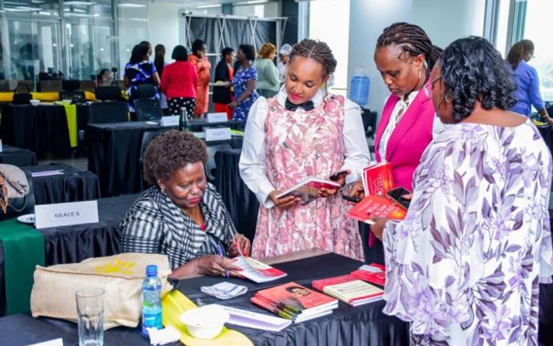 Attendees reacting during a corporate training session