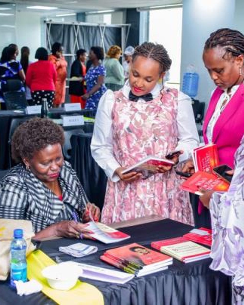Attendees reacting during a corporate training session