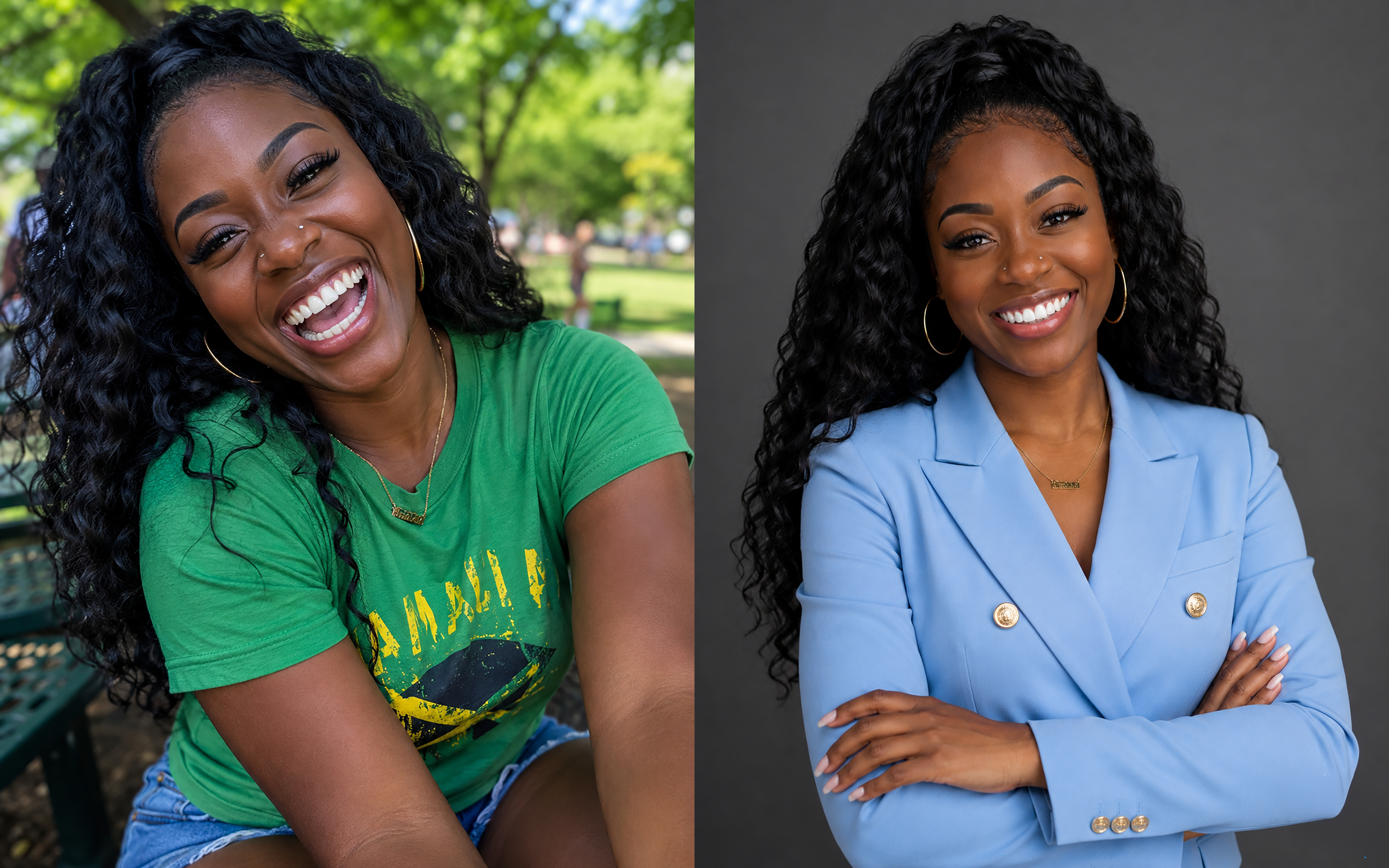 Professional headshot transformation