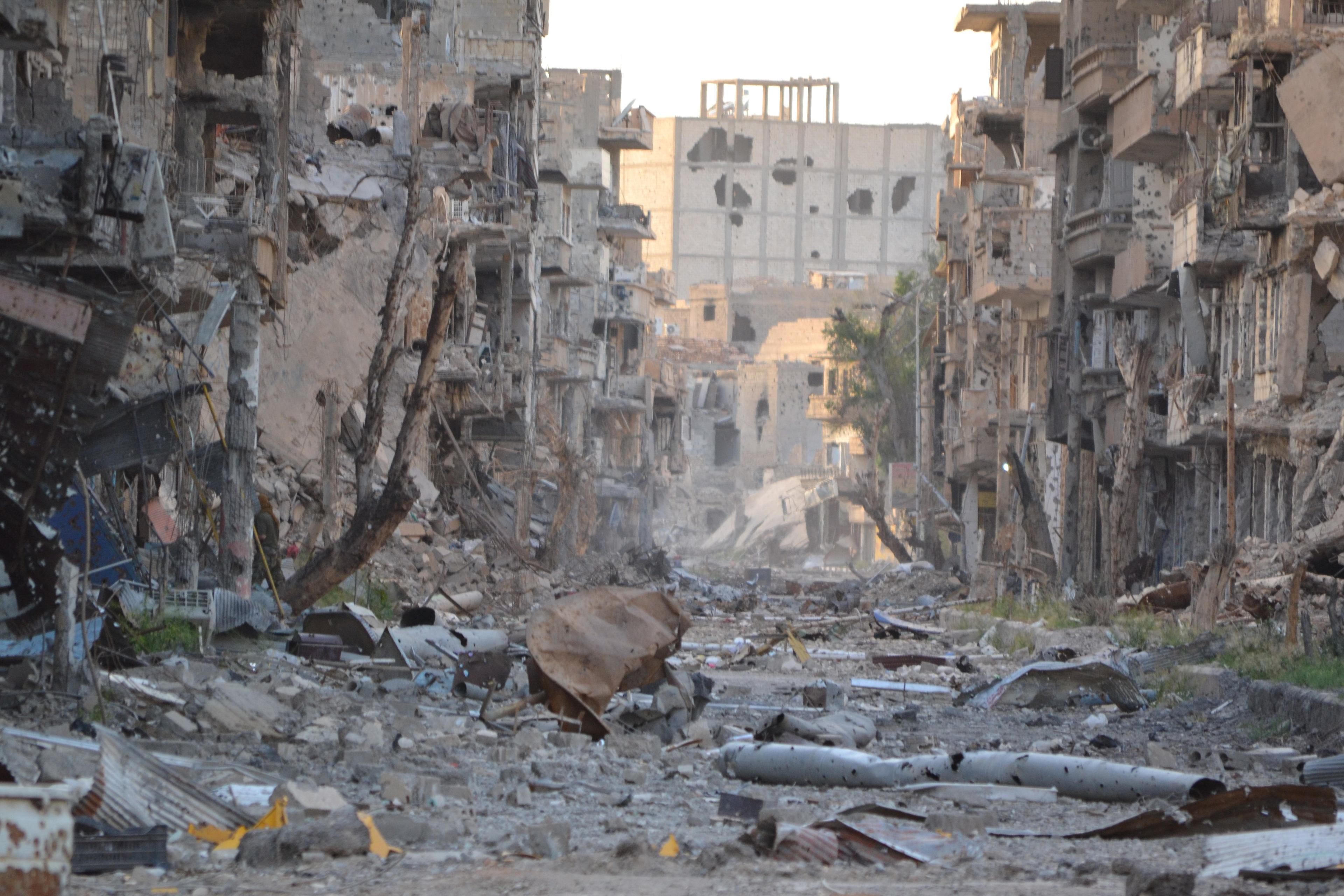 Destruction in the center of the city of DeirEzzor