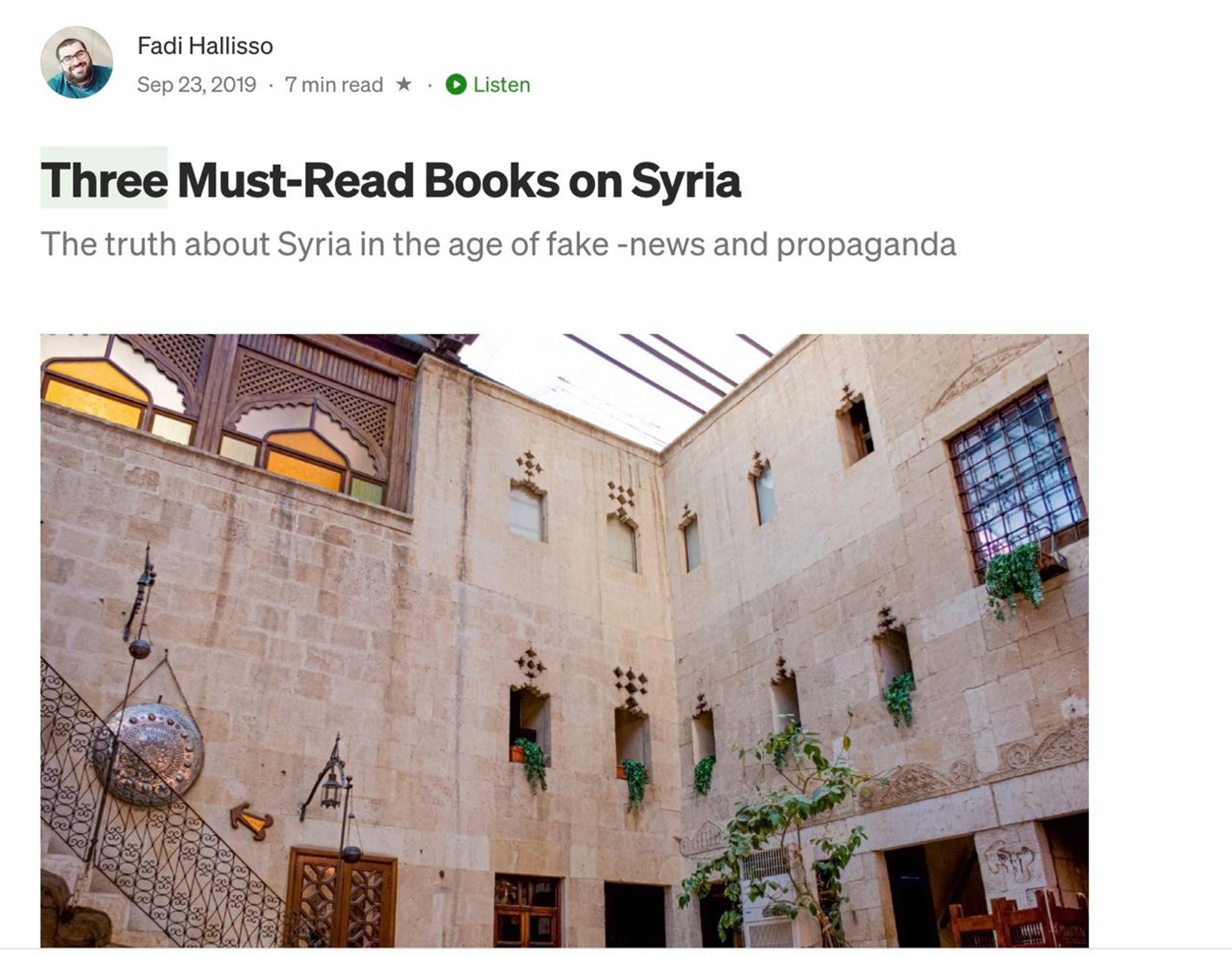 Three Must-Read Books on Syria
