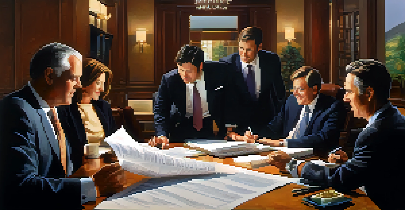 A closing day meeting with buyers and a real estate agent at a conference table, surrounded by paperwork.
