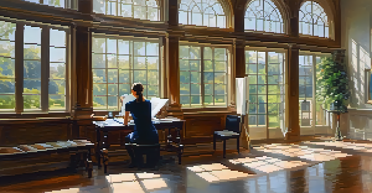 A person jotting down notes during an open house, with bright natural light illuminating the room.