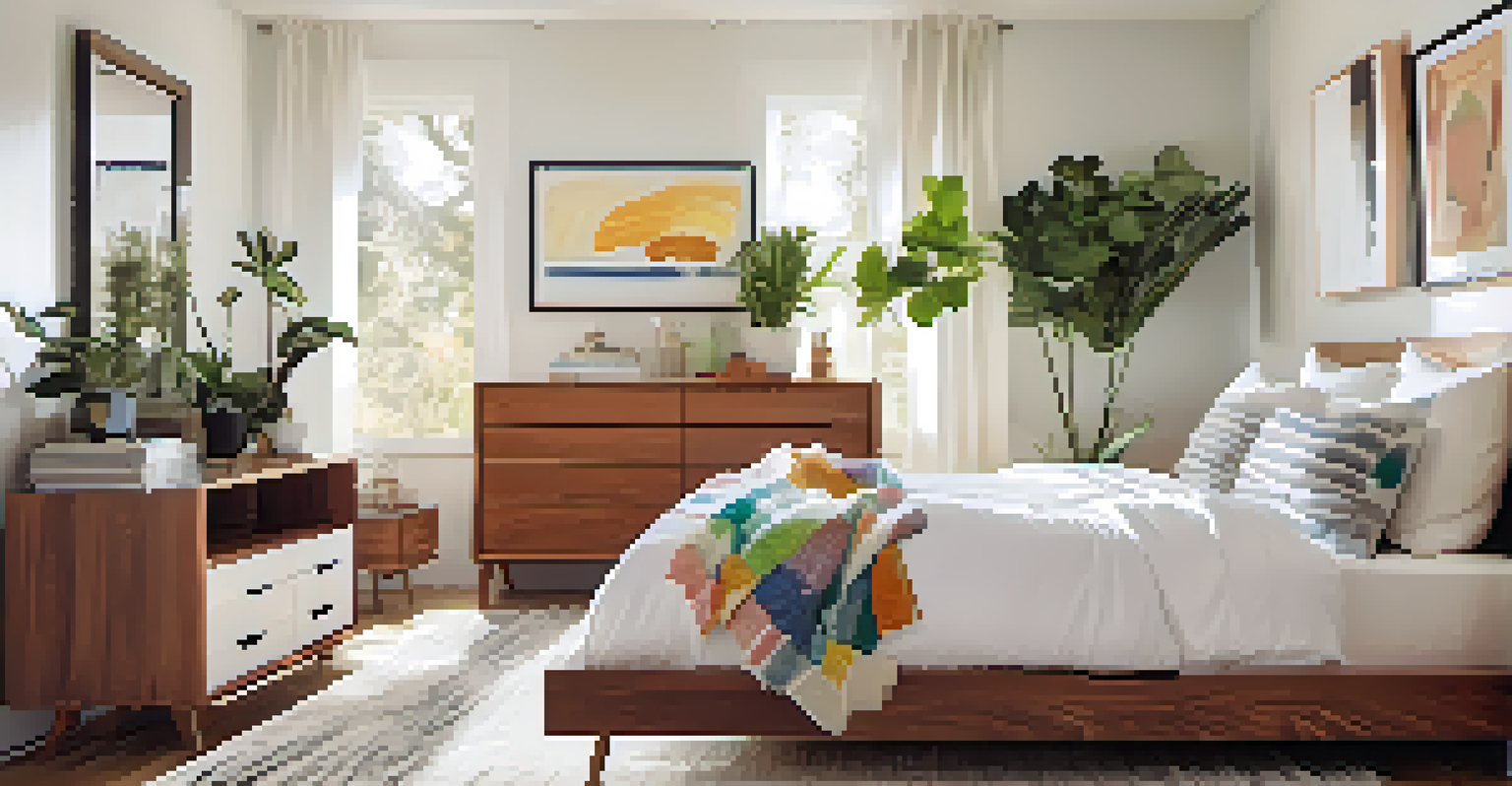 A neatly organized bedroom with wooden under-bed storage drawers and a well-made bed.
