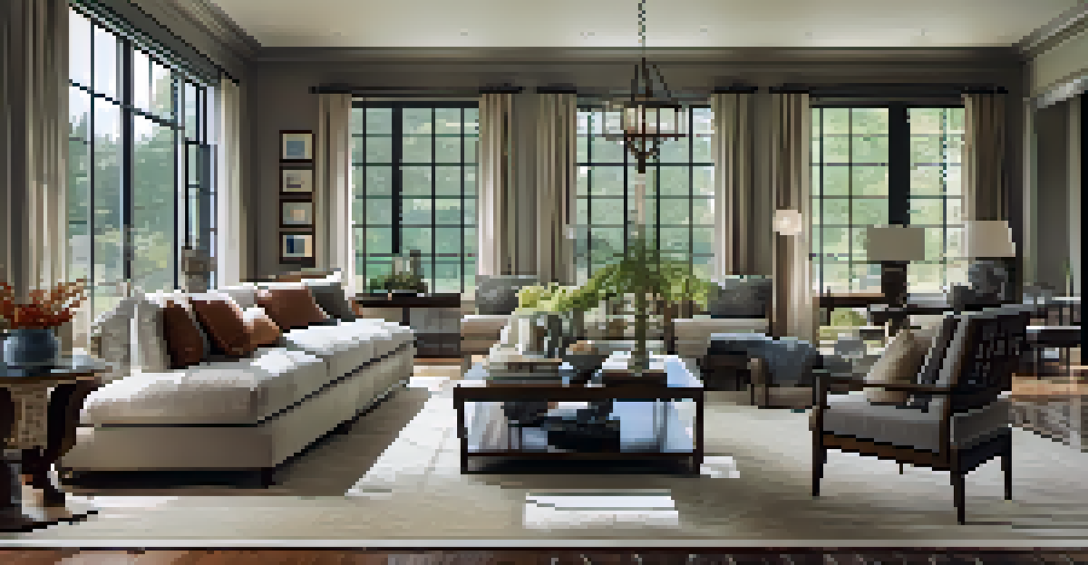 A beautifully styled home interior showcasing a mix of contemporary and traditional decor with natural lighting.