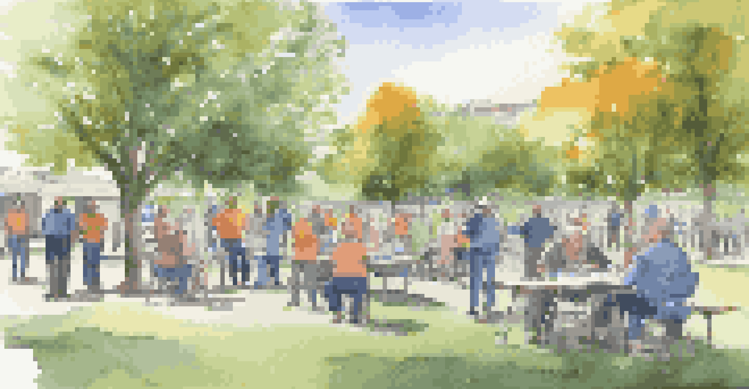 Residents participating in an outdoor workshop on home security, learning about security measures.