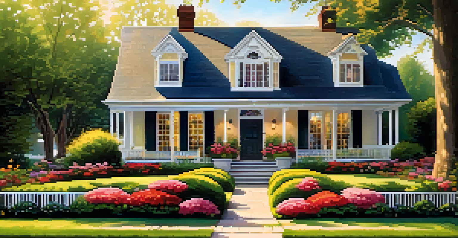 An inviting outdoor view of a house with a manicured garden and an 'Open House' sign.